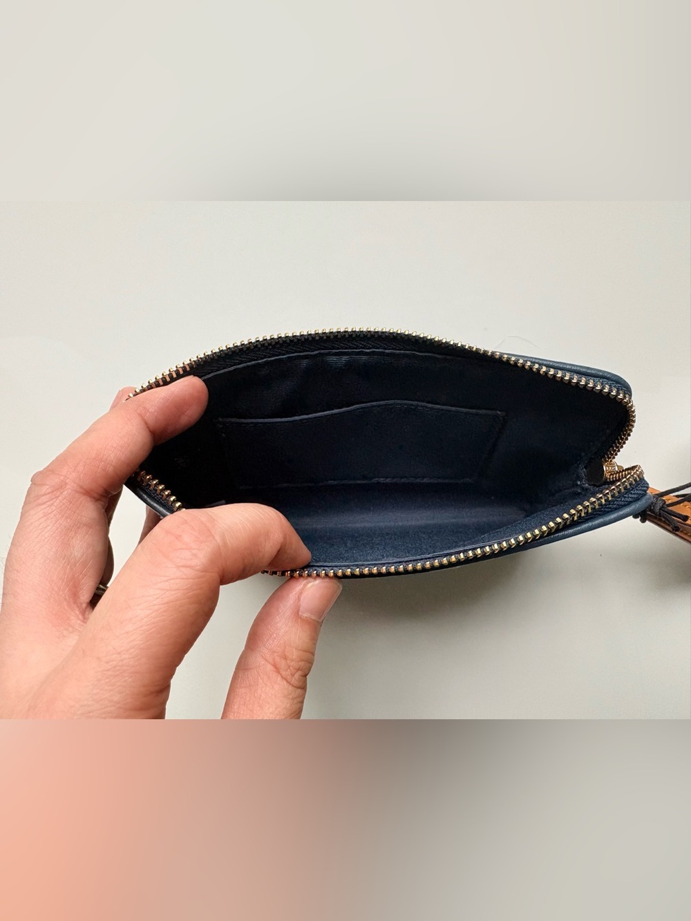 NWT COACH Denim Signature Corner Zip Indigo Wristlet CDF26 - Picture 7 of 8
